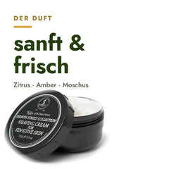 Duft von Jermyn Street Sensitive Skin Shaving Cream: sanft & frisch – Zitrus, Amber, Moschus