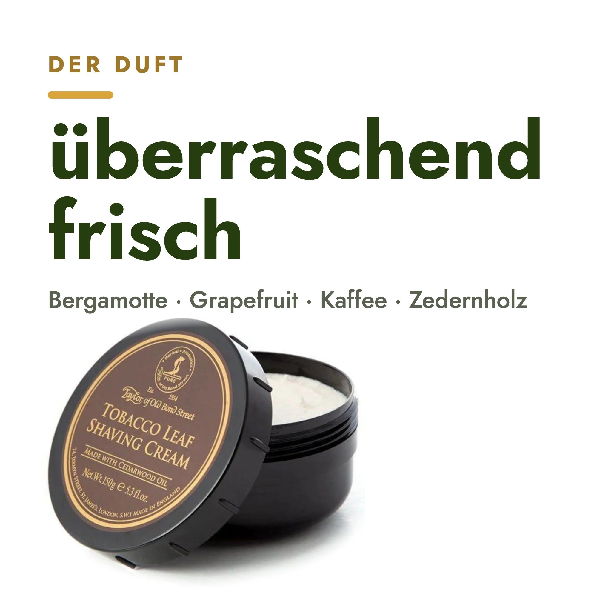 Tobacco Leaf – der Duft: überraschend frisch. Bergamotte, Grapefruit, Kaffee, Zedernholz