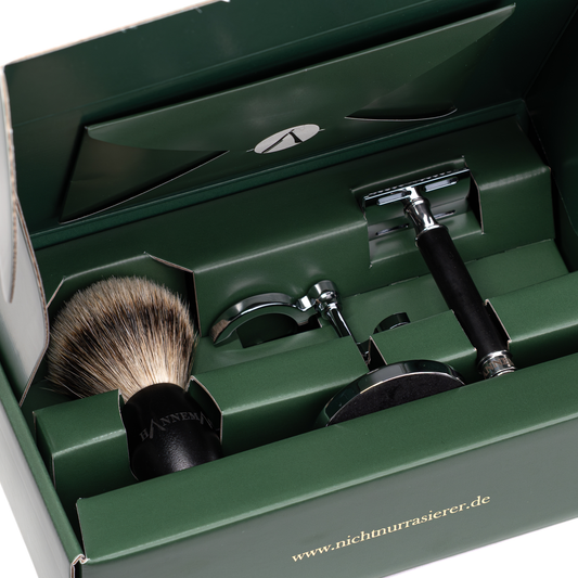 Premium Rasier-Set "Erich" Ebenholz